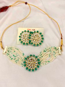 🌸 Exquisite Kundan &amp; Pearl Choker Set🌸