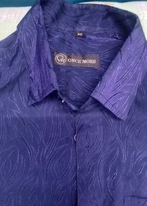 Elegant Dark Blue Party Wear Shirt