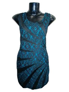 Chic Blue & Black Party & Casual Dress Size M & L.