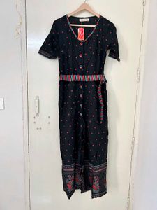 Women Stylish Black Polka Dot Jumpsuit