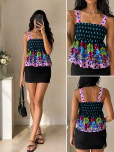 Smocked Floral Print Camisole Top🌸