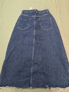 ZARA Denim A-Line Skirt with Front Slit