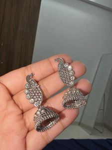 oxidised silver earrings