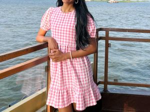 Cute Pink Gingham Dress