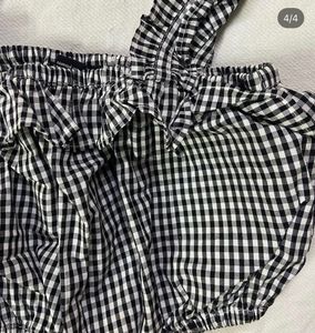 Gingham Ruffle Crop Top