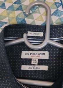 Us Polo Assn Dark Blue Patterned Shirt.