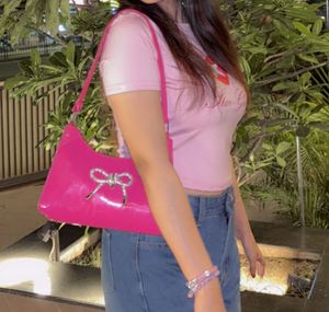 Pink Glitter Bow Chic Handbag