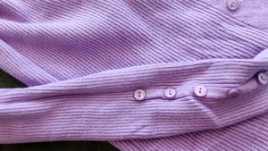 Lilac Ribbed Button-Up Sweater