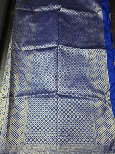 Royal Blue & Gold Sareey unstitched blouse