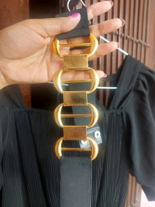 ! Pleated Design Black Straight Fit Maxi Dre
