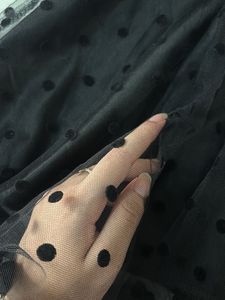 Black Polka Dot Asymmetrical Skirt