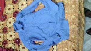 Blue Long-Sleeve Button-Up Shirt