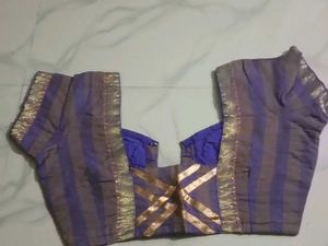 GentlyUsed Elegant Purple&Brown StripedBlouse-36"