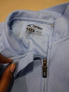 Light Blue Zip-Up Athletic Jacket
