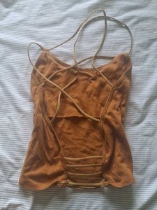 Mustard Backless Camisole Tank Top