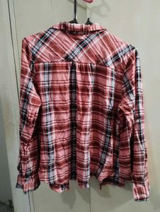 Pink Plaid Long Sleeve Shirt