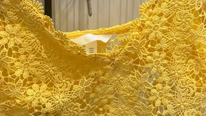 Yellow Lace Crop Top