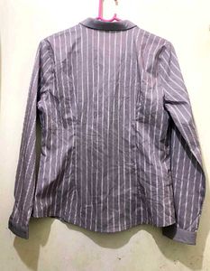 STRIPED GREY SHIRT FOR WOMEN