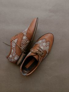 Leather N lace Brogues