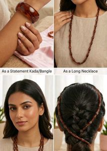 Sale_Retro Beautiful Brown Beaded Necklace &amp; Kada