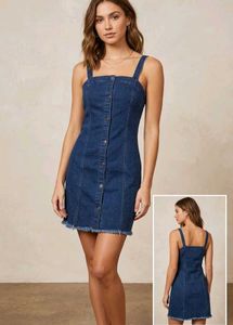 Stylish Denim Button-Up Mini Dress