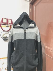 Striped Zip-Up Hoodie