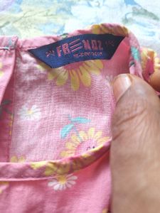 Cute Pink Sunflower Print Dress
