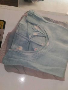 Light Blue Embroidered Blouse