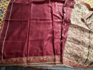 Balu choori Maroon Saree with Gold Detailing