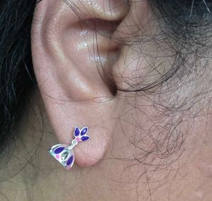 Cute Enamel Dangle Jhumkas 925 silver