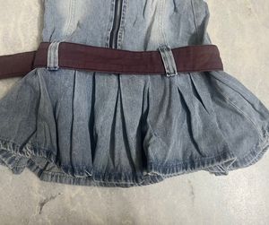 SALE❗️ y2k vintage denim belted mini dress🤩