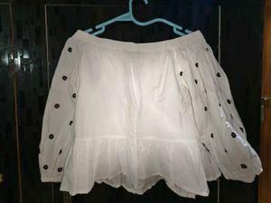 White Off-Shoulder Embroidered Top