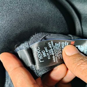 Next UK Padded Underwired Elegant Black Bra