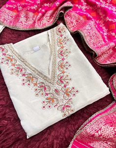 Embroidered Kurta With Dupatta Set