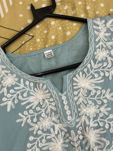 Light Blue Embroidered Kurta