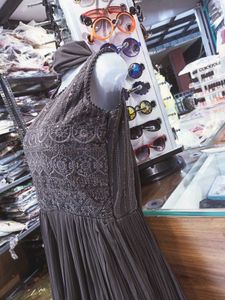 Elegant Brown Maxi Dress with dupatta