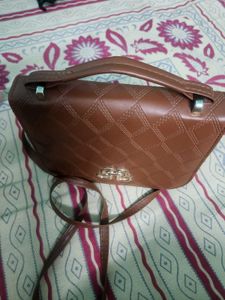 imported Stylish Brown Quilted Crossbody Bag