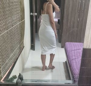 Classy white midi dress