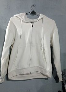 Cream Zip-Up Hoodie