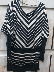 Striped Dolman Sleeve Tunic Top