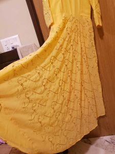 Elegant Yellow Ethnic Gown