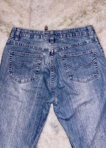 Y2K Bell Bottom Jeans with White Stripe Detail