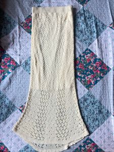 butter yellow Crochet Maxi Skirt