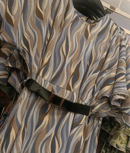Stylish Printed Dress with Belt