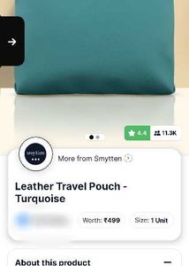 smytten leather pouch turquoise