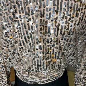 Sparkly Sequin Wrap Crop Top