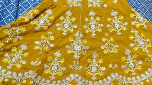 Yellow Embroidered frock sharara