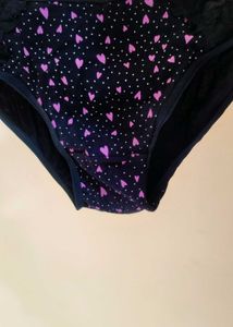 Black Briefs with Pink Hearts &amp; Lace Trim
