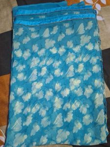 Beautiful Blue Floral Saree