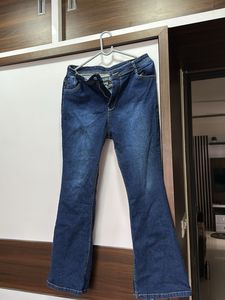 Flared Dark Wash Denim Jeans